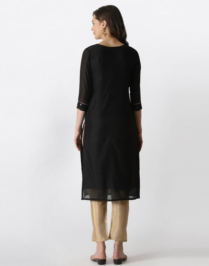 Black jaquard Kurti | Leemboodi