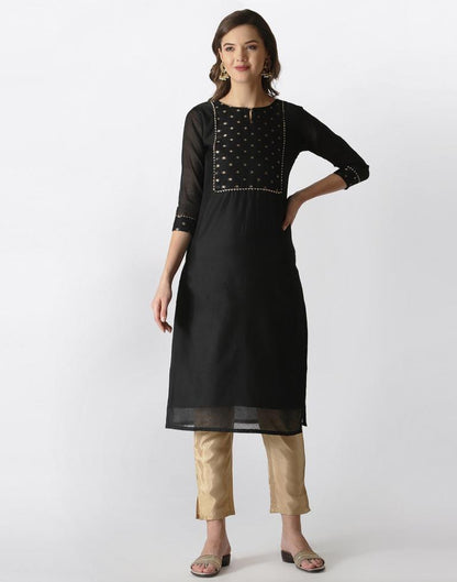Black jaquard Kurti | Leemboodi