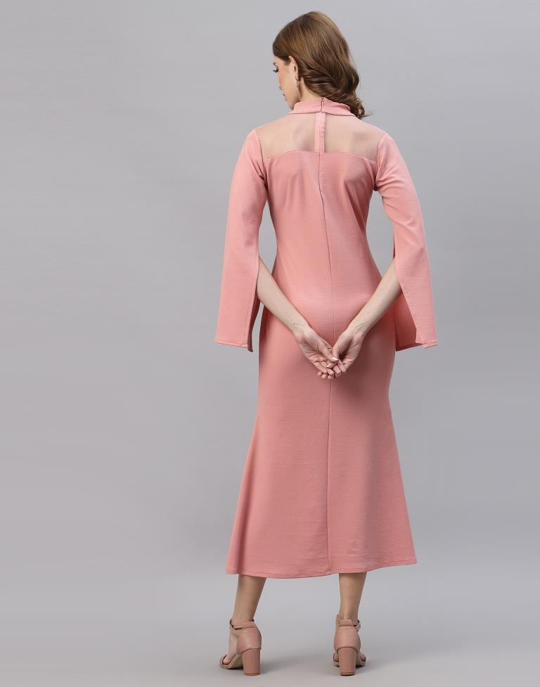 Peach chocker neck bodycon Dress | Sudathi