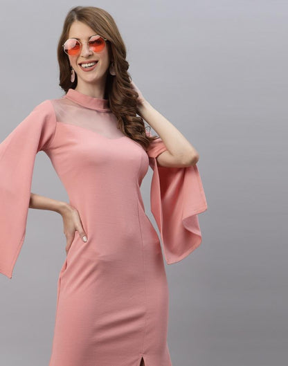 Peach chocker neck bodycon Dress | Sudathi