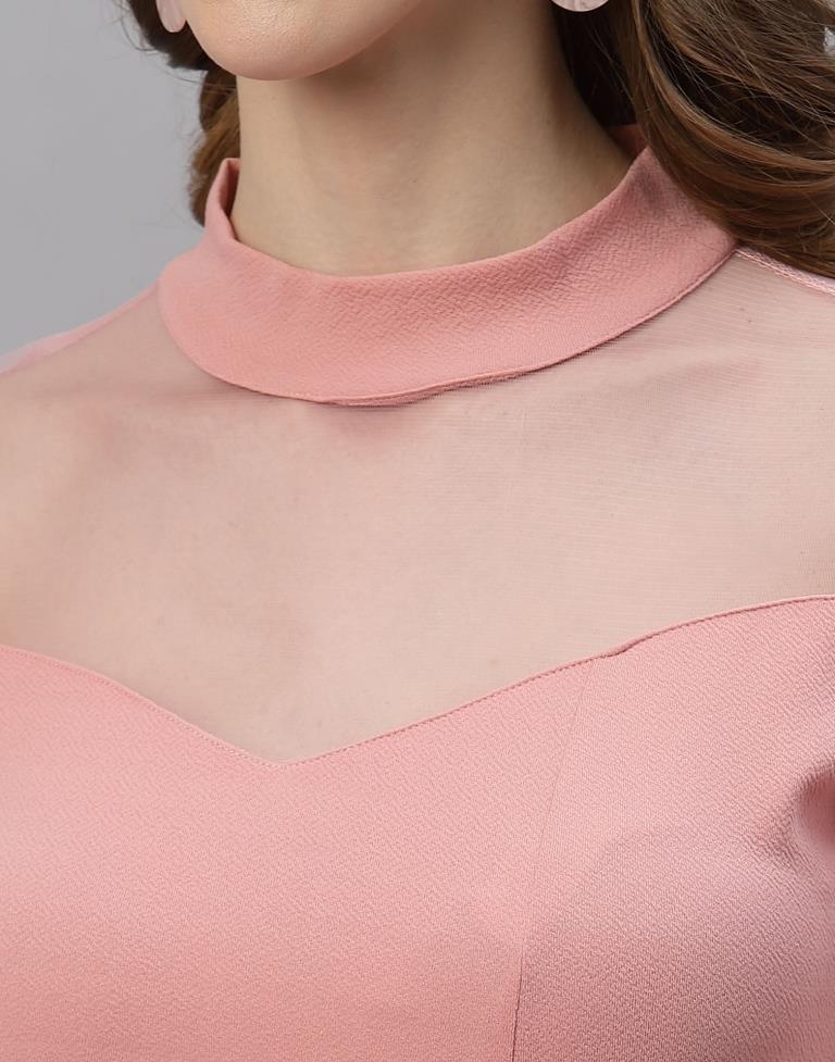 Peach chocker neck bodycon Dress | Sudathi