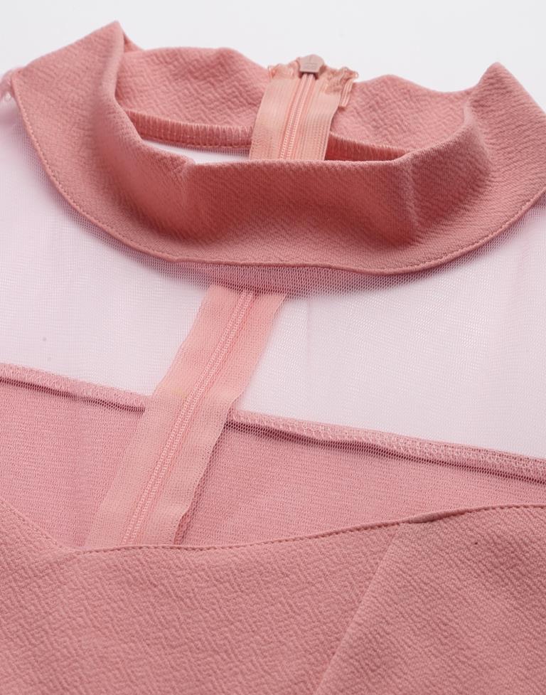 Peach chocker neck bodycon Dress | Sudathi