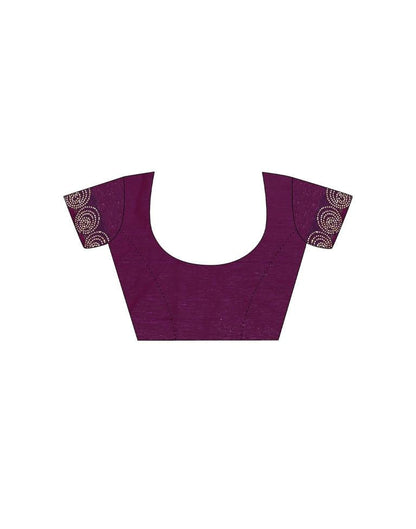 Deep Purple Chiffon Plain Saree