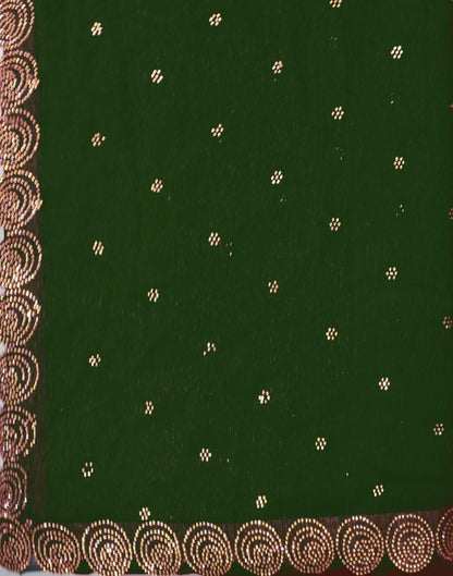 Dark Green Chiffon Plain Saree