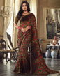 Black & Multicolour Georgette Printed Saree