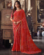 Light Red Georgette Printed Saree