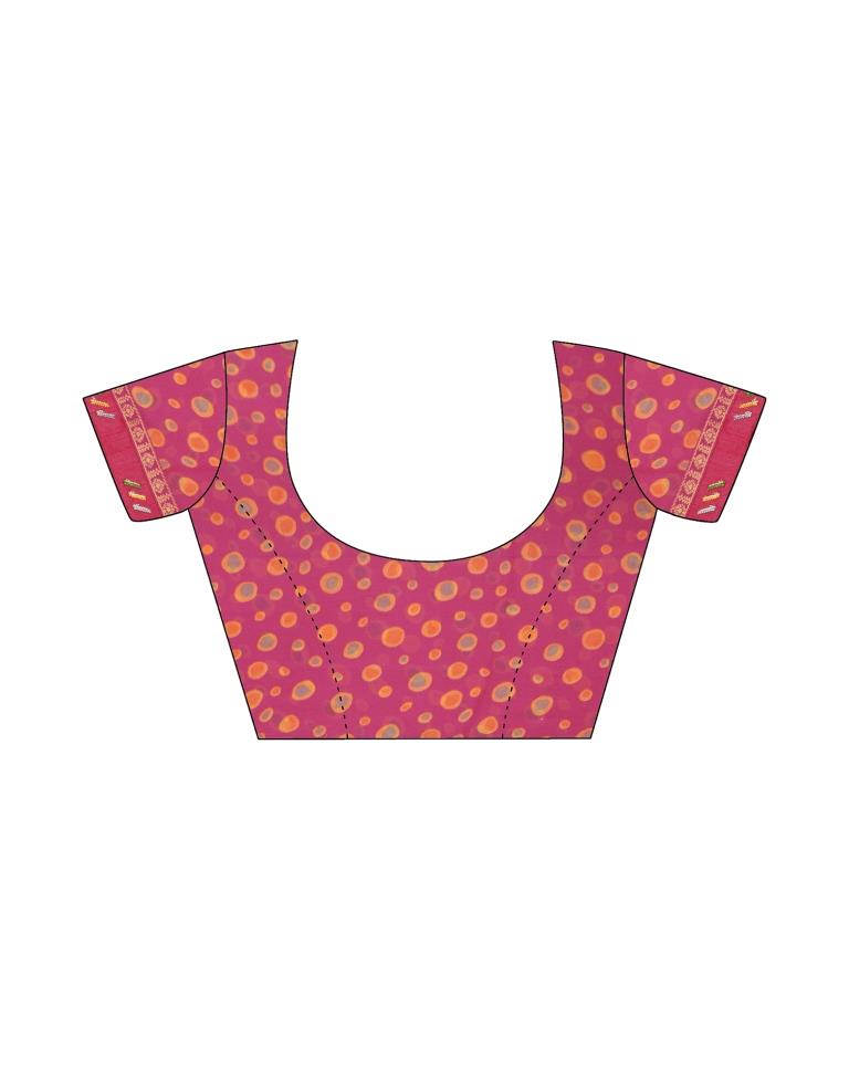 Pink Georgette Printed Saree