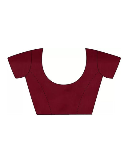 Maroon Satin Printed Saree