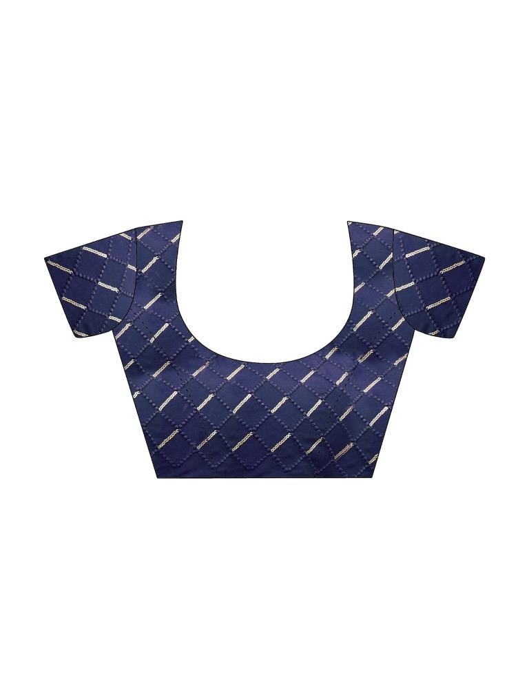 Sea Blue Georgette Printed Saree