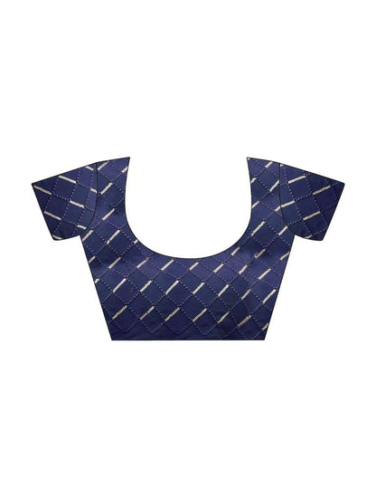 Sea Blue Georgette Printed Saree