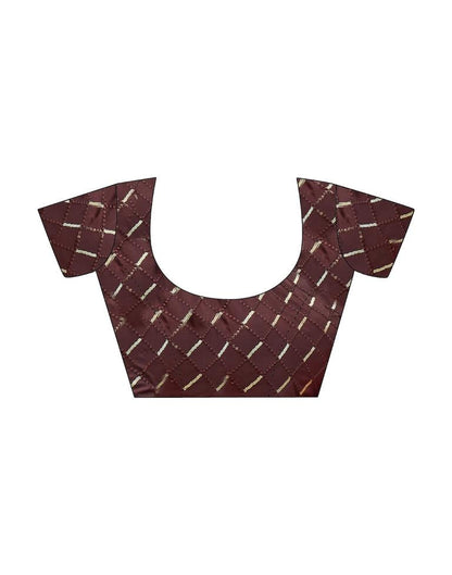 Rust Georgette Printed Saree