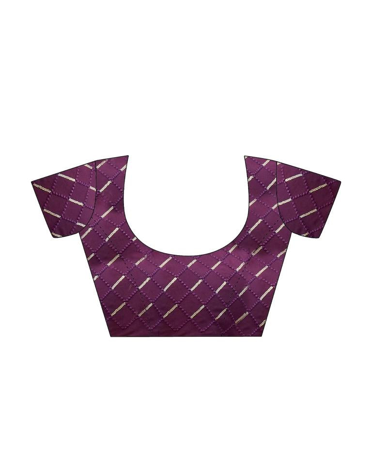 Deep Purple Georgette Printed Saree