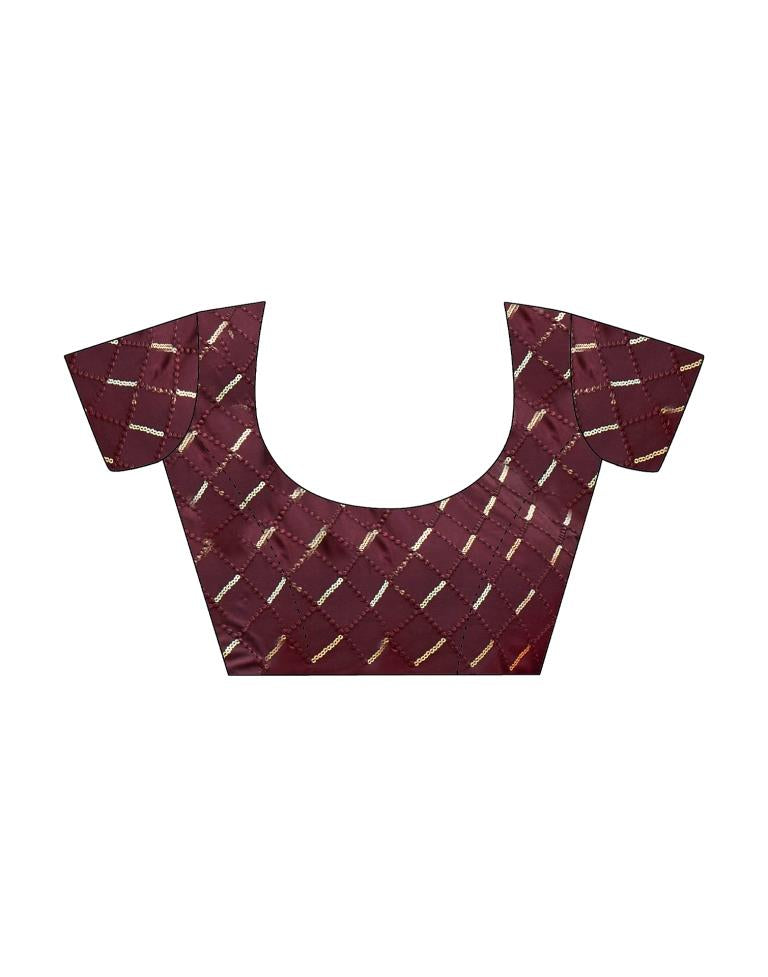 Rust Georgette Printed Saree