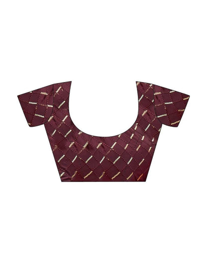 Rust Georgette Printed Saree