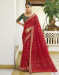 Red Chiffon Bandhani Saree