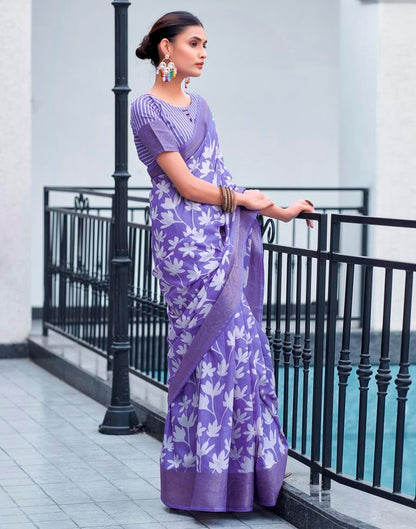 Lavender Silk Weaving Saree