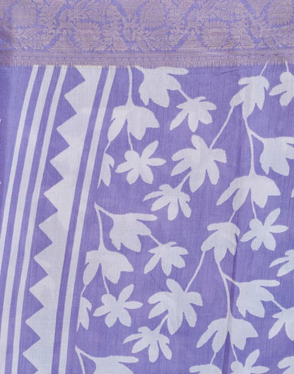 Lavender Silk Weaving Saree