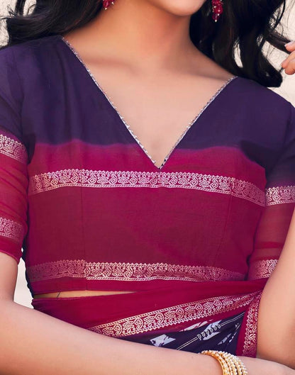 Navy Blue Cotton Printed Saree