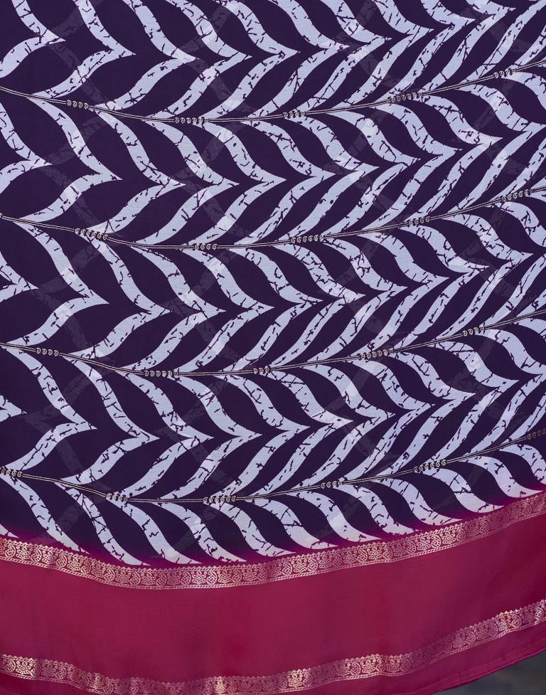 Navy Blue Cotton Printed Saree