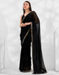 Black Chiffon Plain Saree