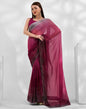 Dark Pink Lycra Plain Saree