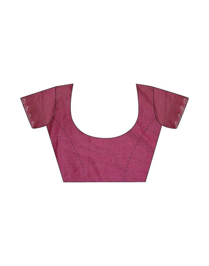 Dark Pink Lycra Plain Saree