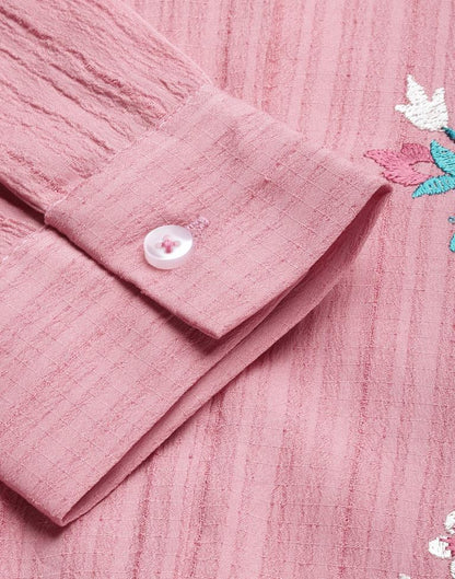 Pink Embroidered Shirt | Leemboodi