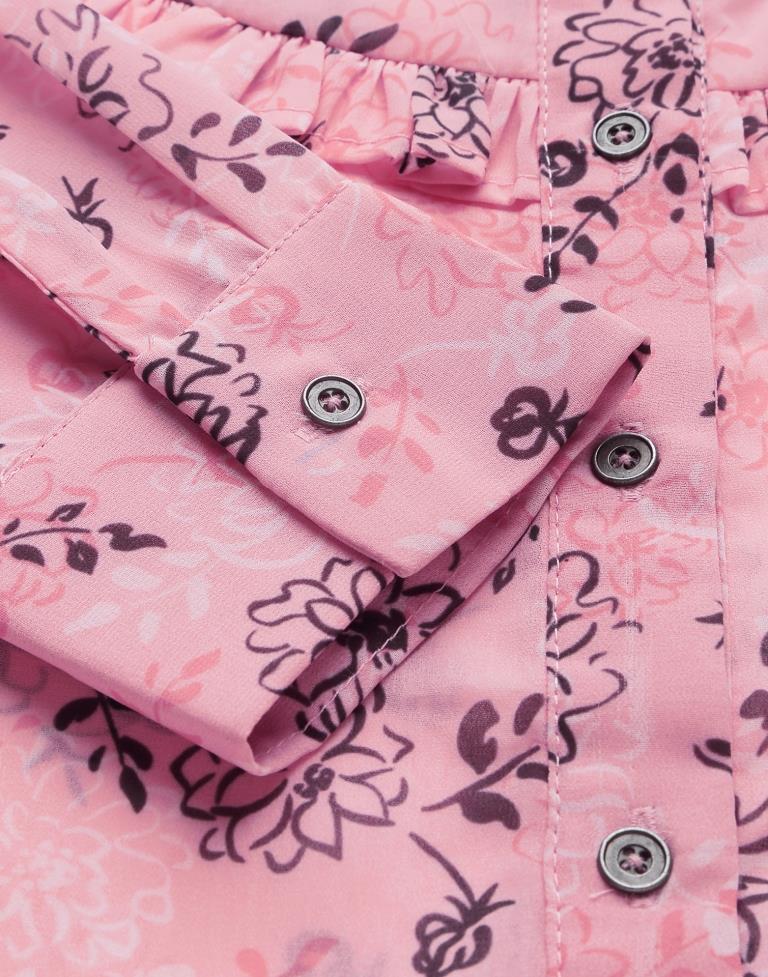 Pink Floral Printed Top | Leemboodi