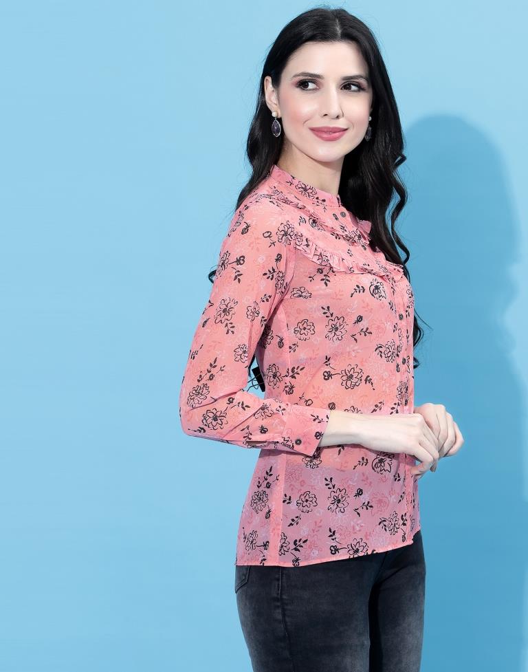 Pink Floral Printed Top | Leemboodi