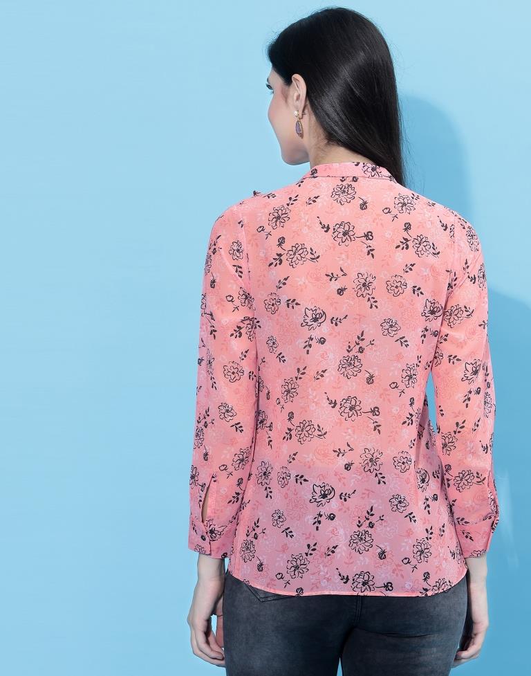 Pink Floral Printed Top | Leemboodi