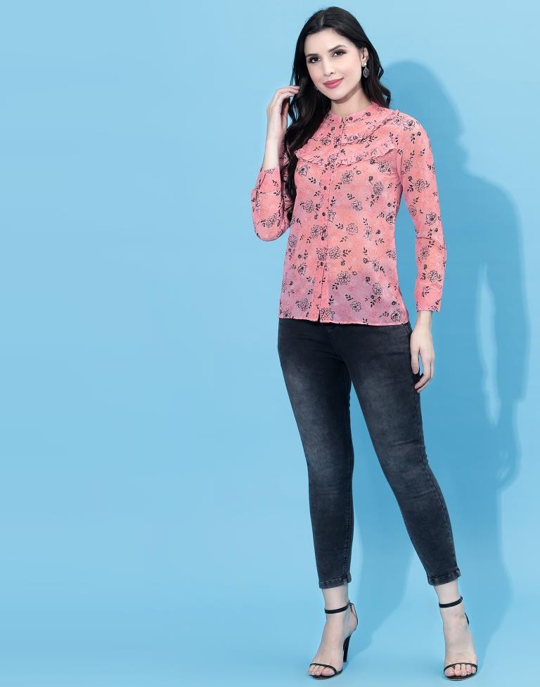 Pink Floral Printed Top | Leemboodi
