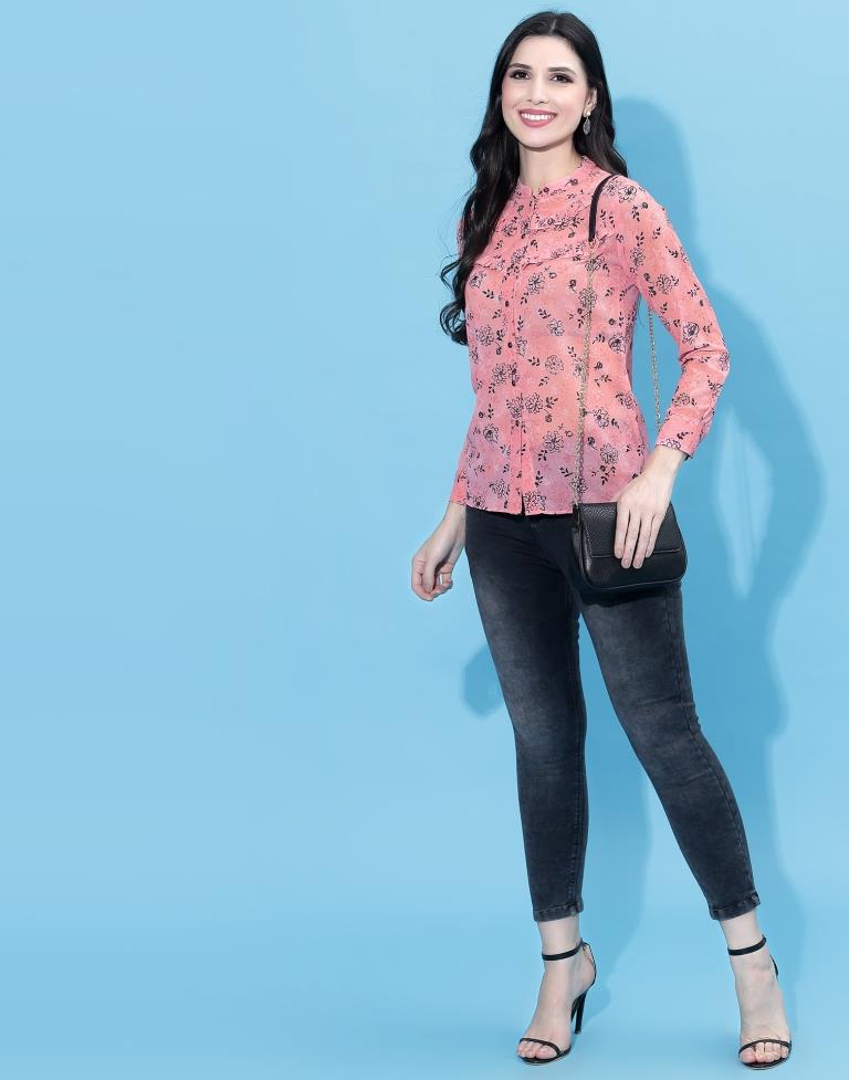 Pink Floral Printed Top | Leemboodi