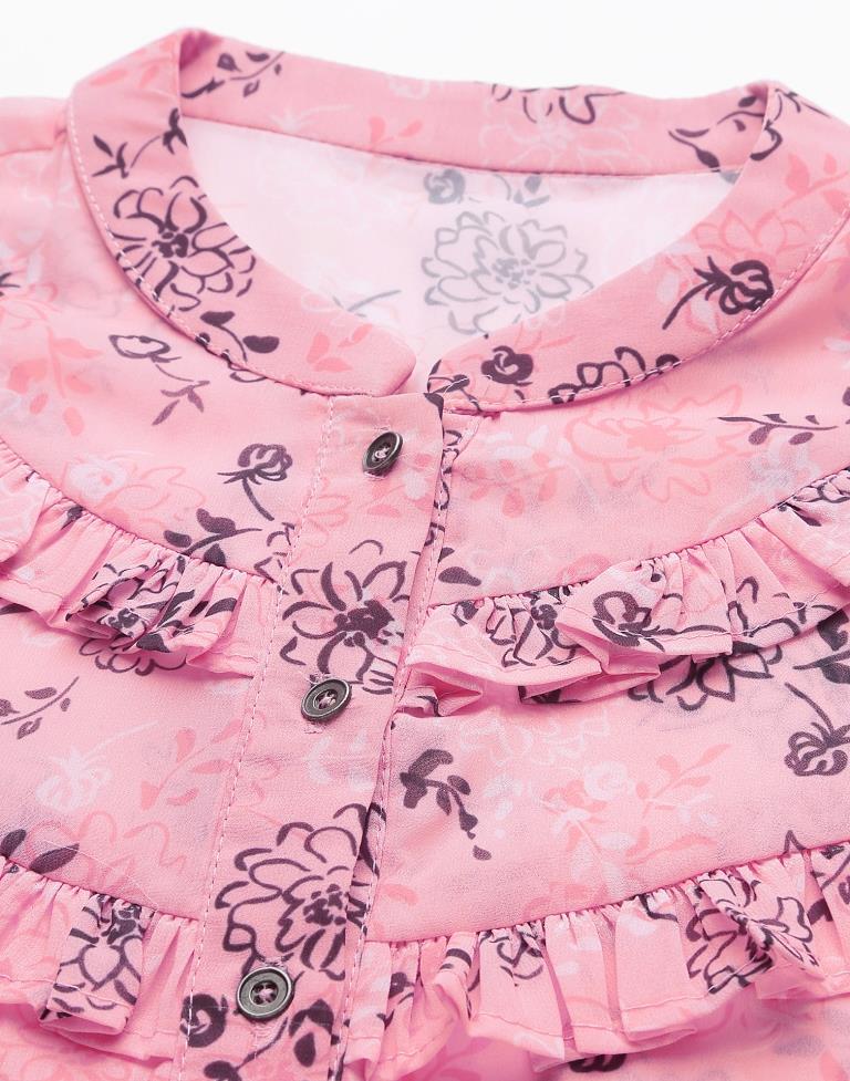 Pink Floral Printed Top | Leemboodi