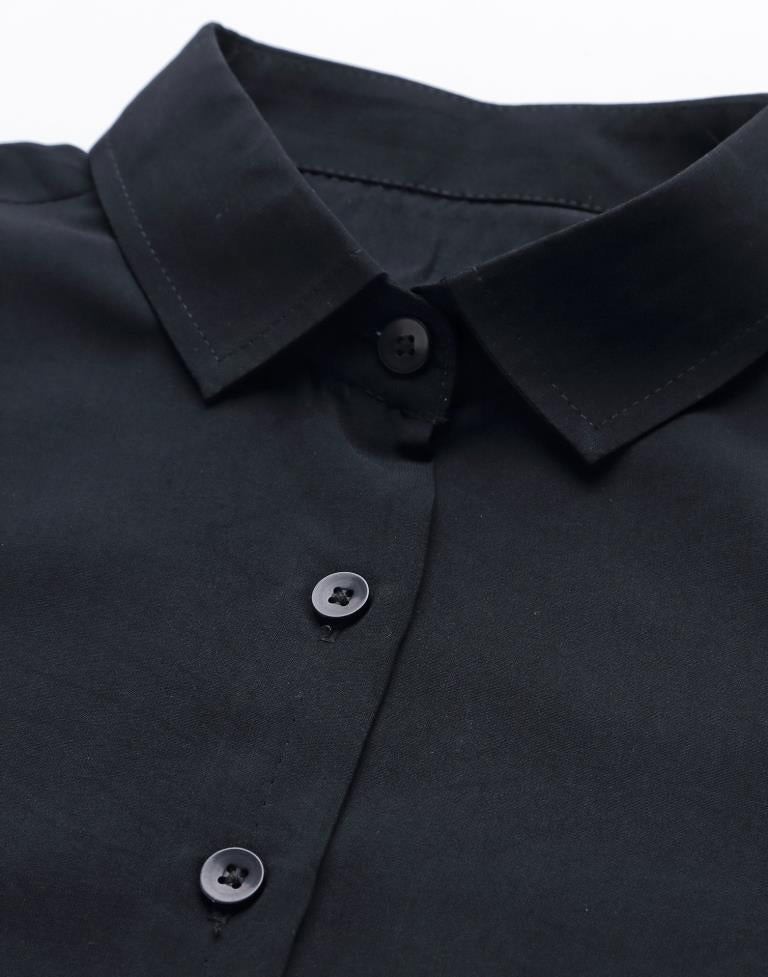 Black Solid Shirt | Leemboodi