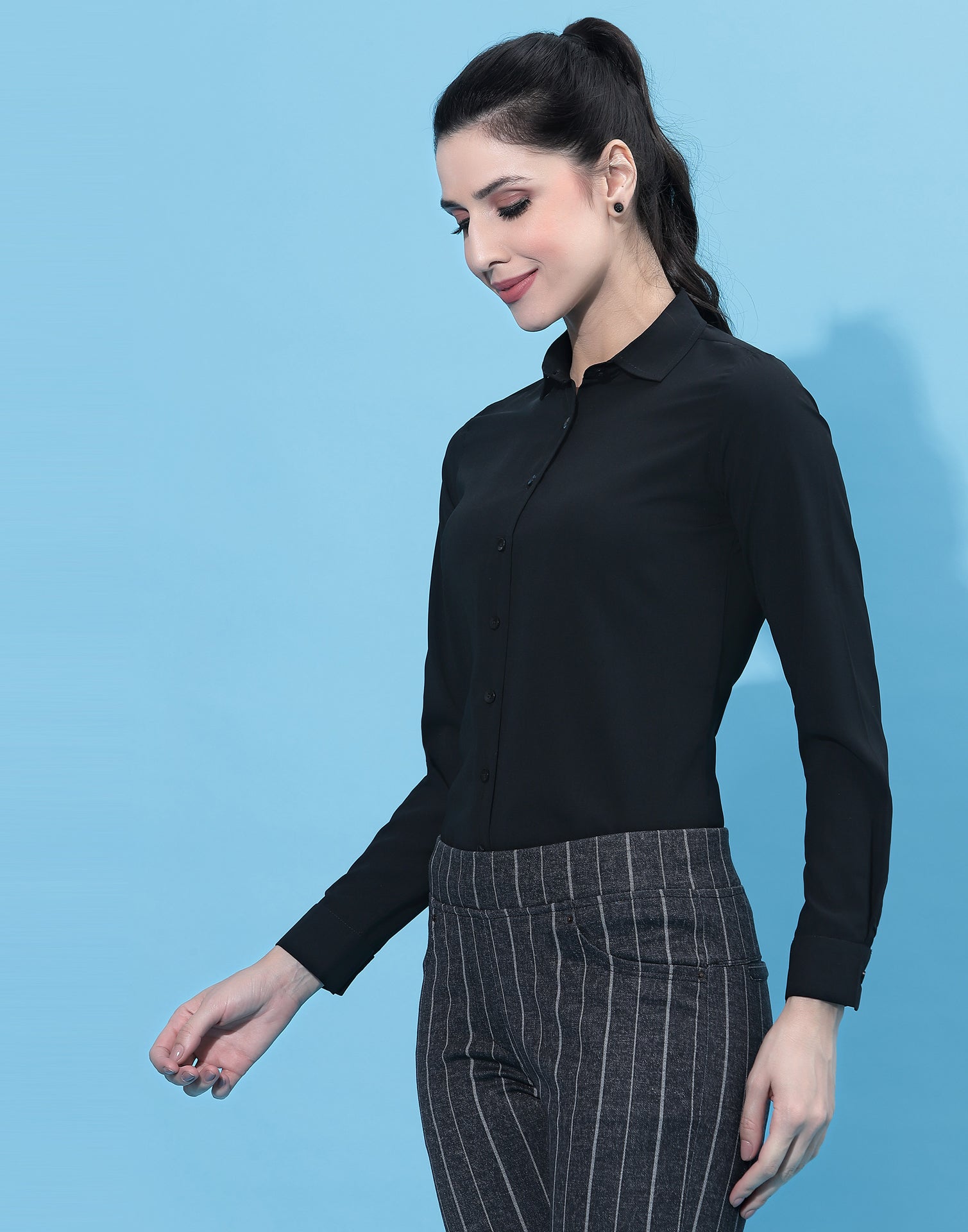 Black Solid Shirt | Leemboodi