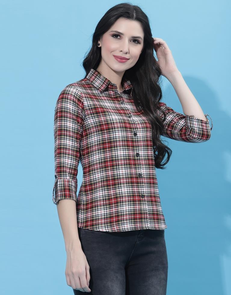 Red And Black Checks Shirt | Leemboodi