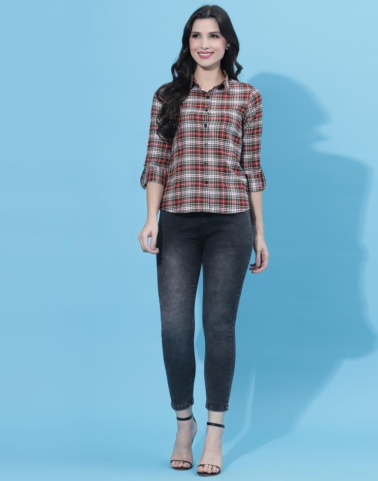 Red And Black Checks Shirt | Leemboodi