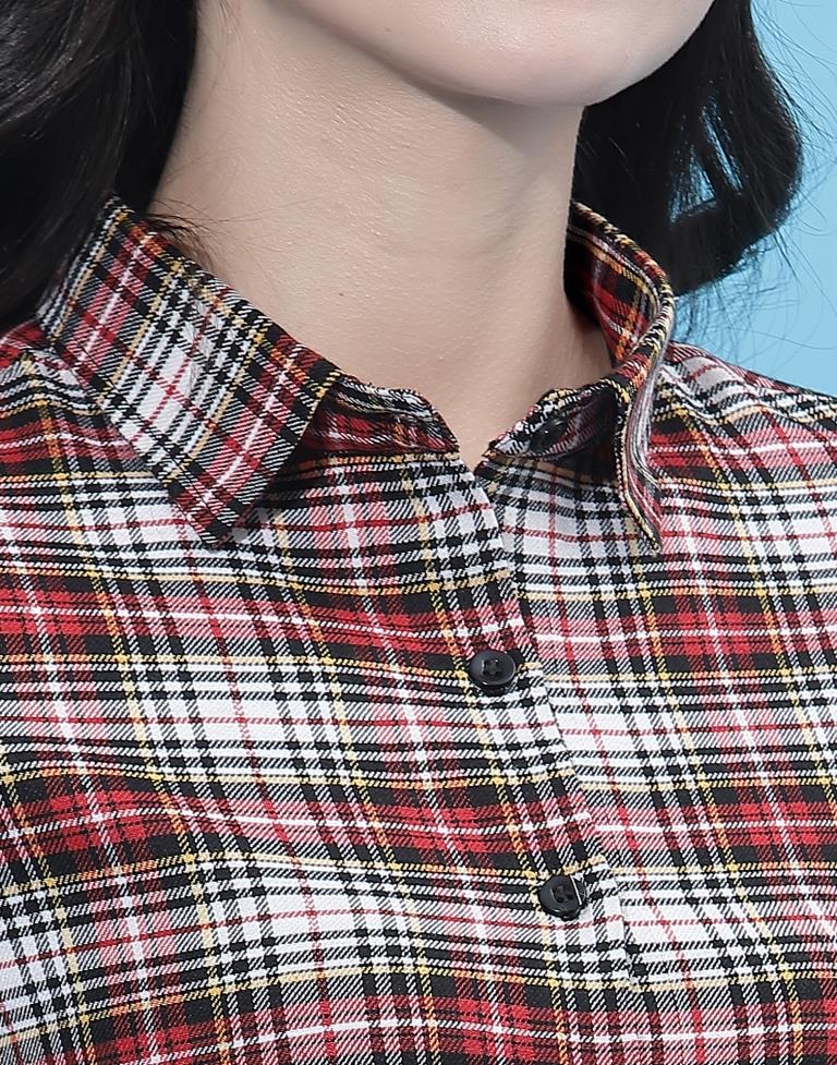 Red And Black Checks Shirt | Leemboodi