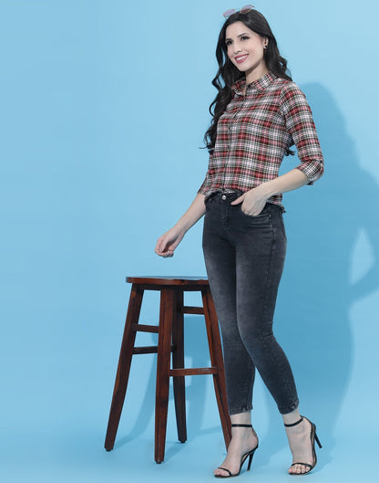 Red And Black Checks Shirt | Leemboodi