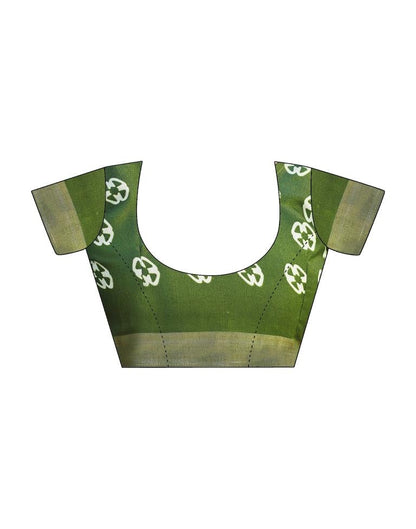 Mehandi Green Silk Printed Saree