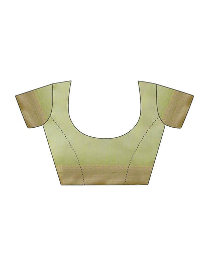 Pista Green Organza Woven Saree