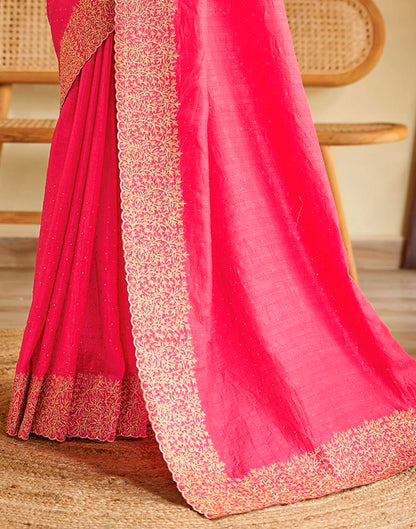 Pink Silk Plain Saree