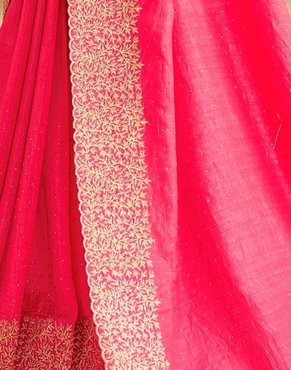 Pink Silk Plain Saree