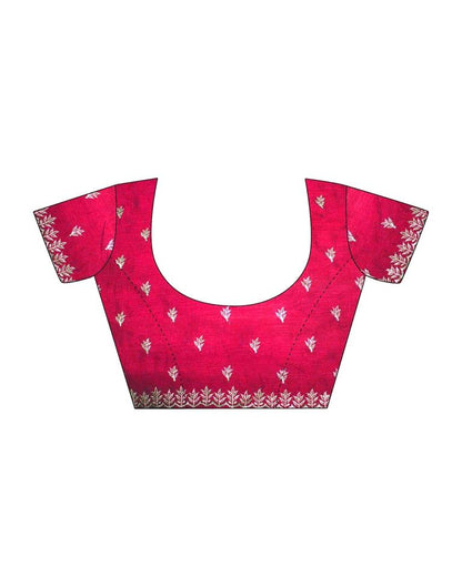 Pink Silk Plain Saree