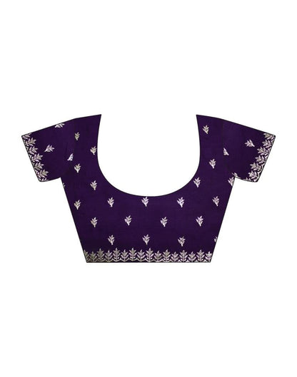 Deep Purple Silk Plain Saree