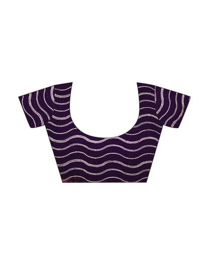 Dark Purple Silk Plain Saree