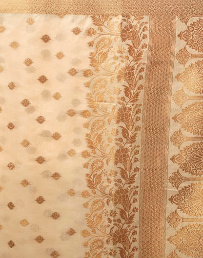 Beige Silk Plain Saree