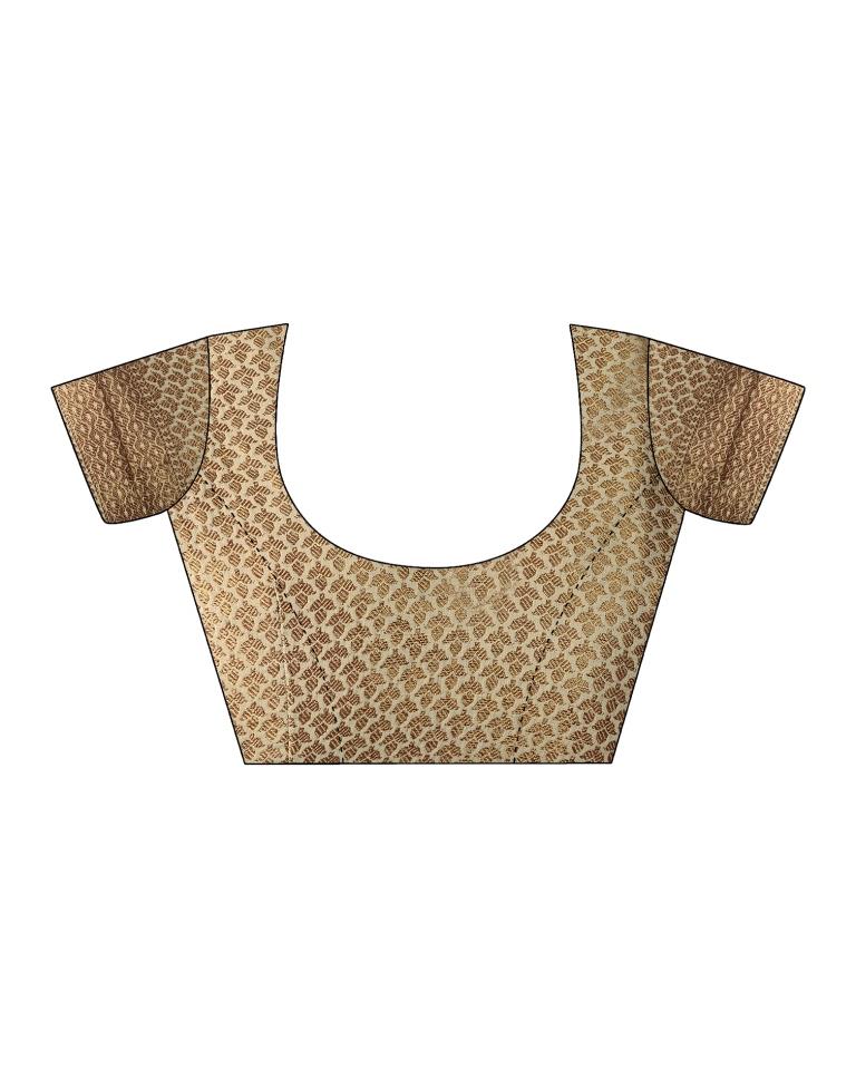 Beige Silk Plain Saree