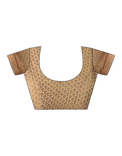 Beige Silk Plain Saree