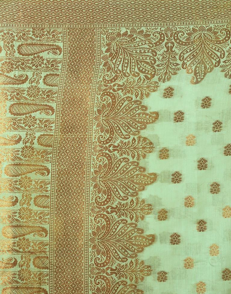 Pista Green Silk Plain Saree